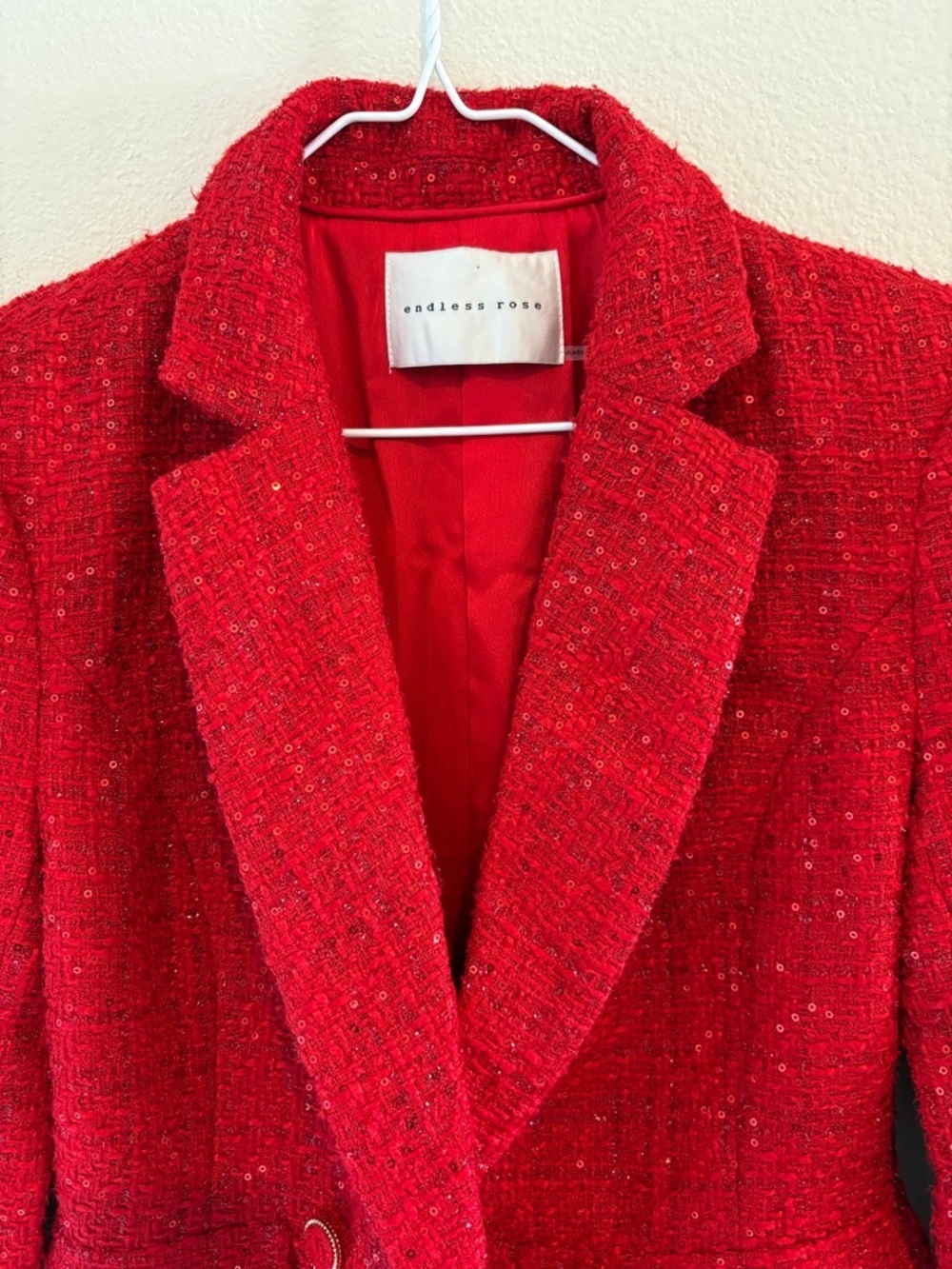 SEQUIN TWEED BLAZER ROMPER NWOT - Picture 7 of 10